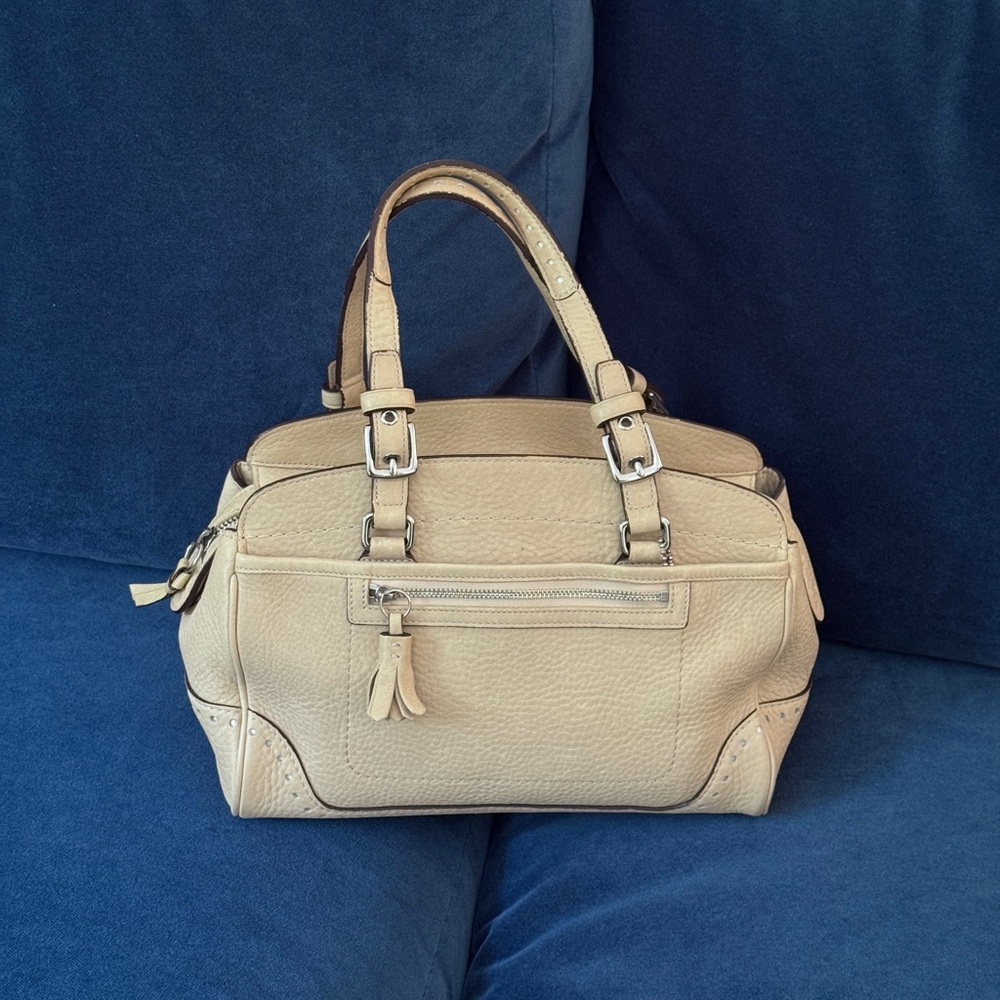 Coach Hampton Satchel Women’s Ivory/Beige Shoulder Bag